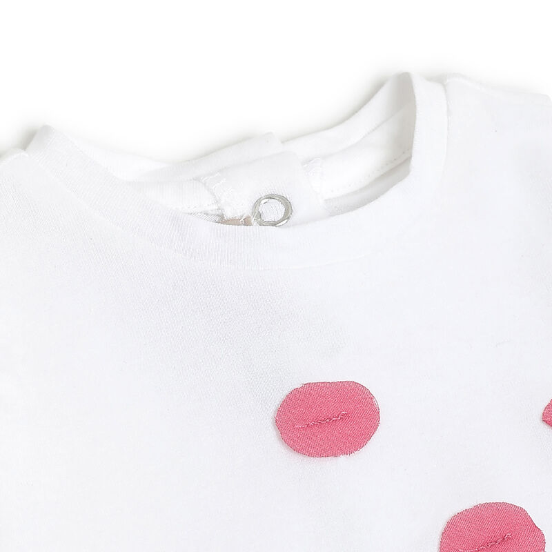 Girls White Embellished Short Sleeve T-Shirt image number 2